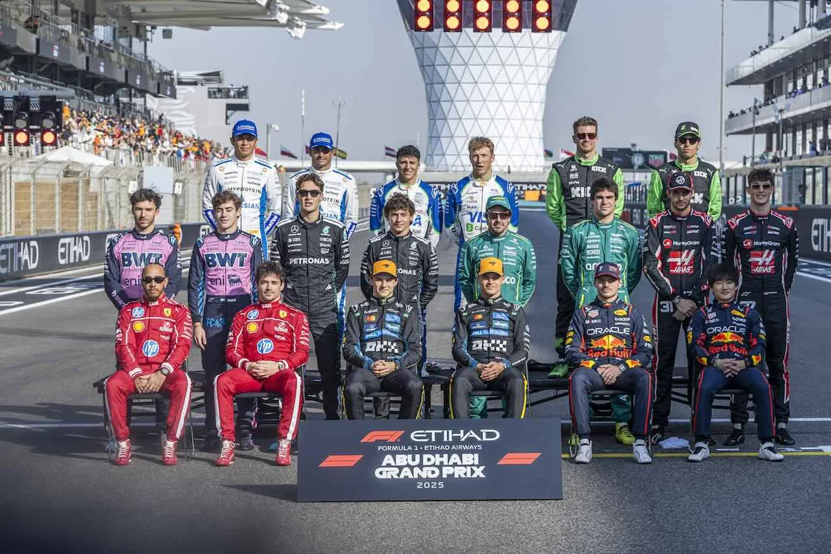 Groepsfoto Formule 1 lineup